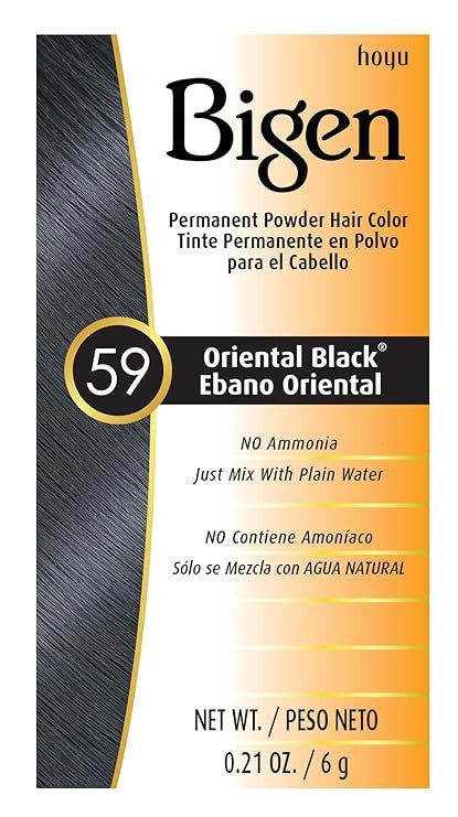 Bigen Permanent Powder Hair Color, 59 Oriental Black, kit